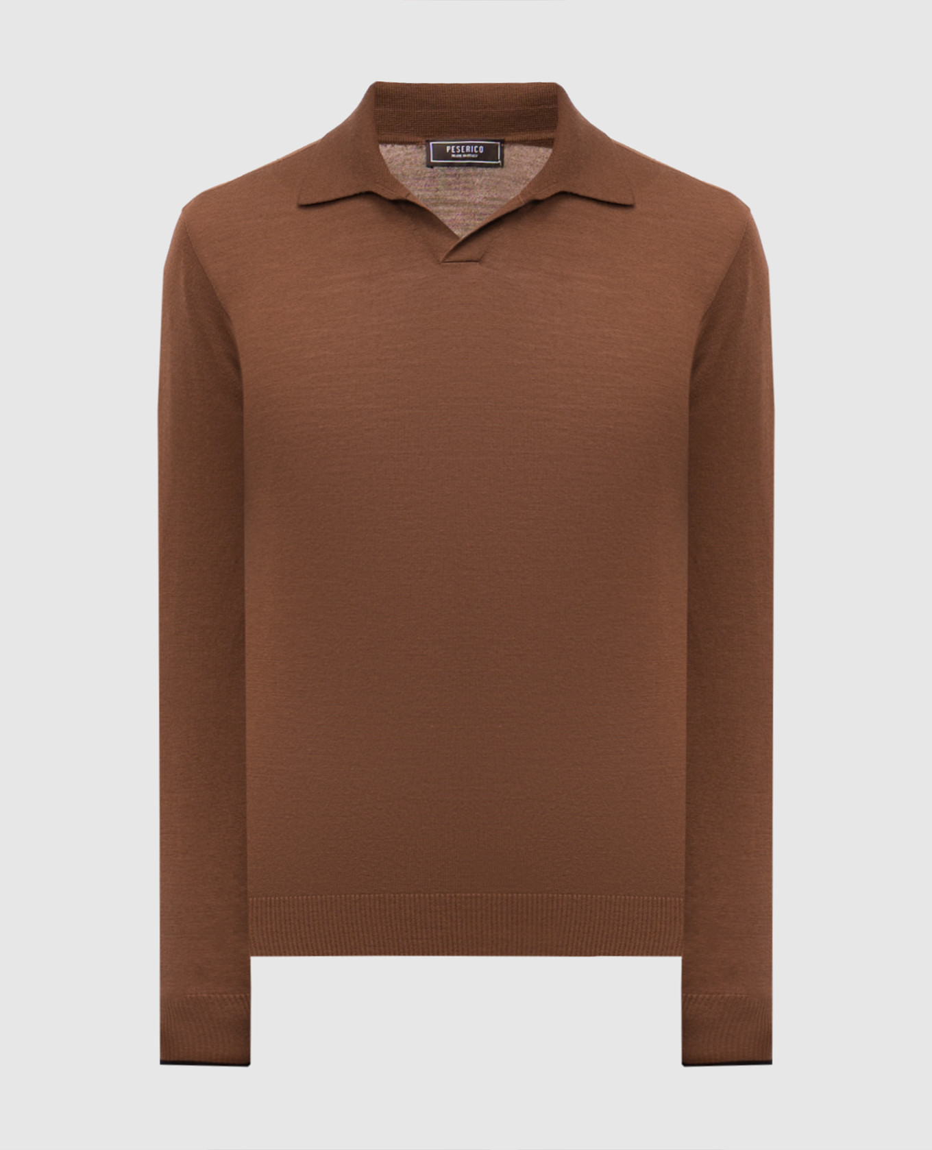Brown wool polo shirt
