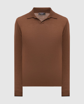 Peserico Brown wool polo shirt R59414F189770M