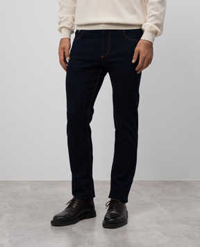 Cashmere&Whiskey Blue jeans with logo patch FILIANOB781