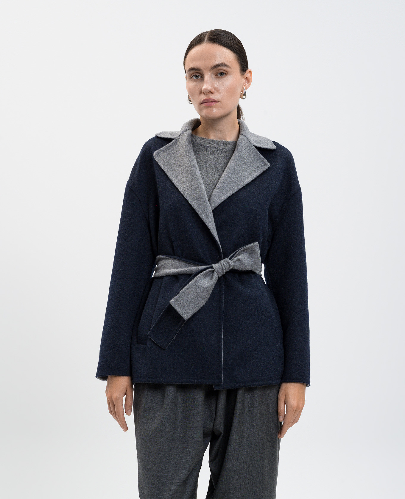 Blue cropped wool coat Heresis 3