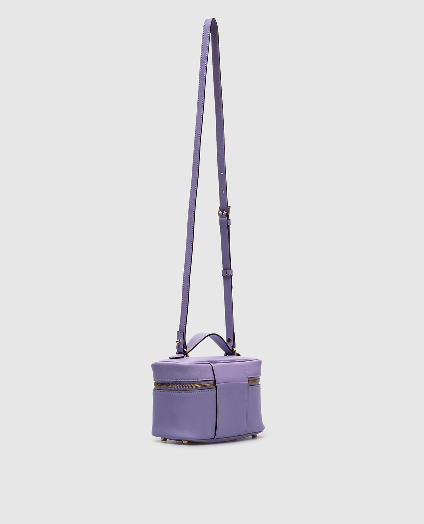 Purple Leather Tag Vanity Bag Versace 3