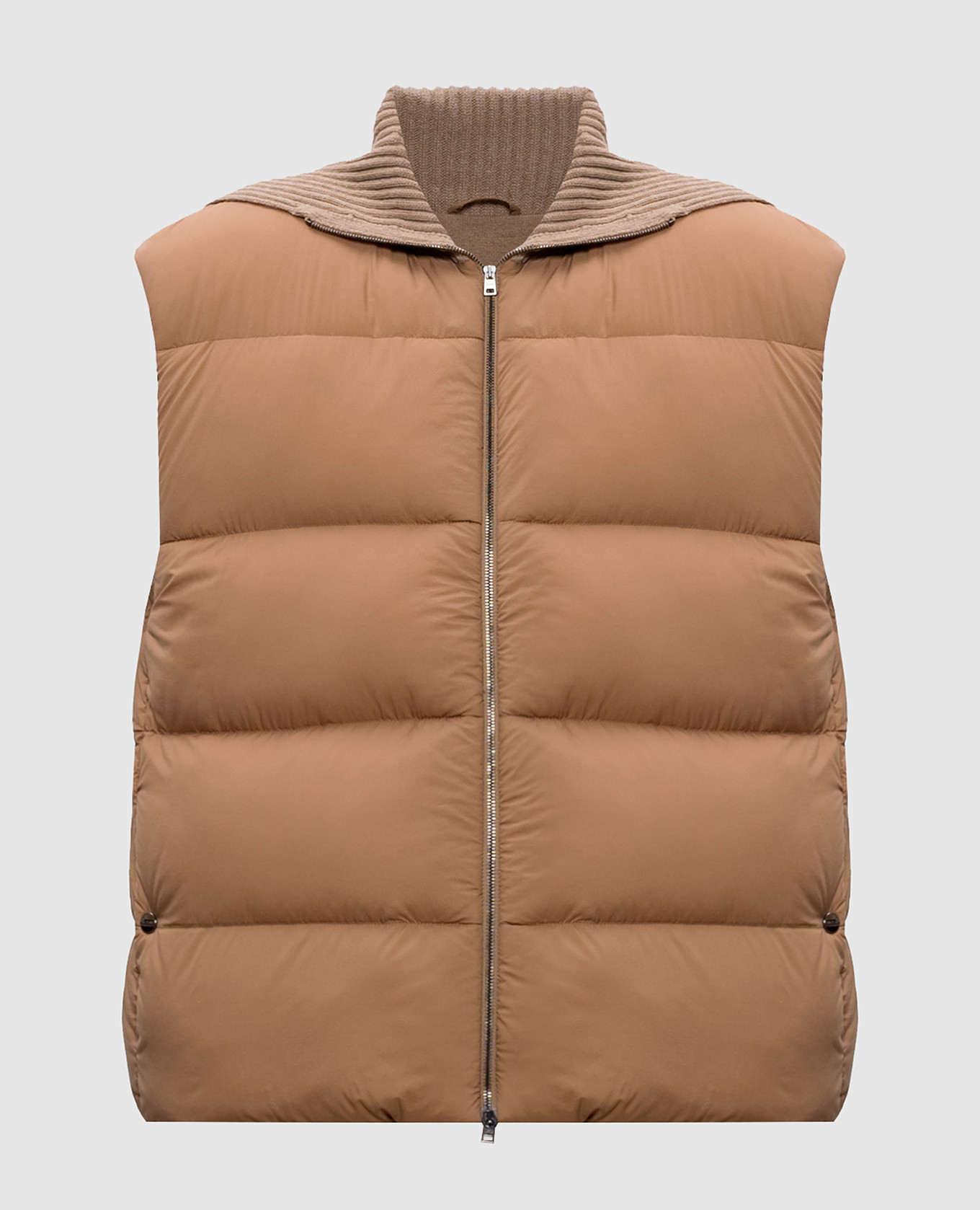

Beige down vest with metal logo Herno, Бежевый