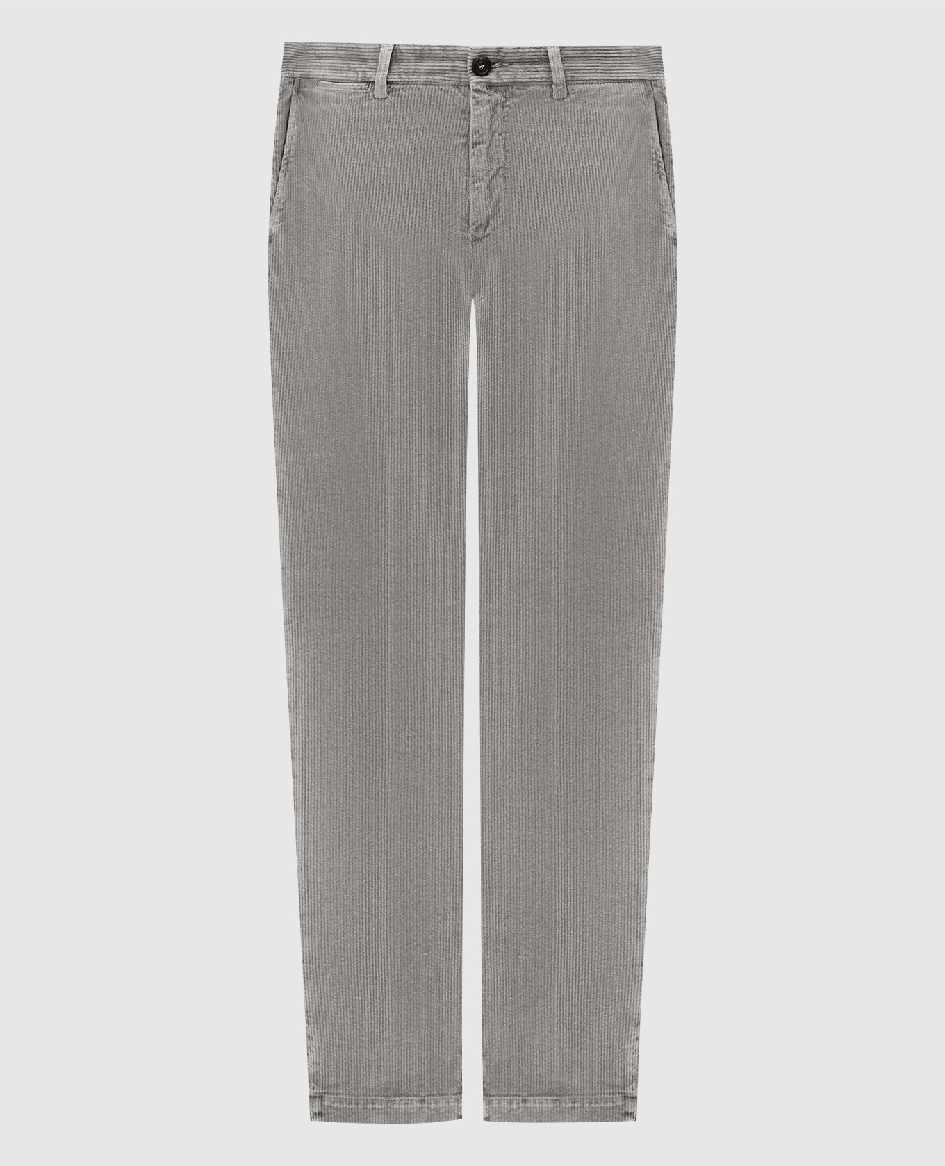 

Gray corduroy pants with metallic logo Peserico, Grey