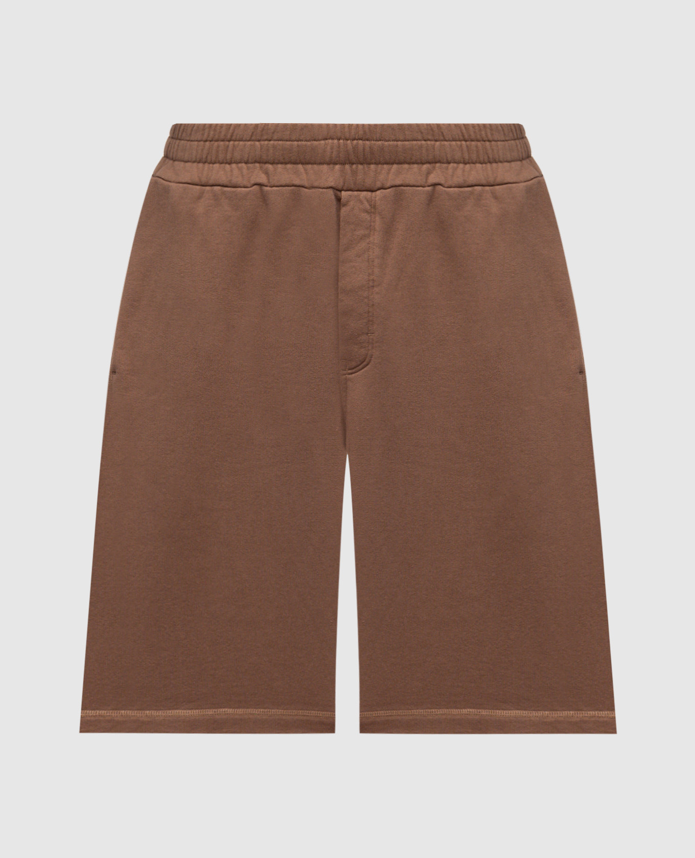 Beige shorts with textured monogram logo Dolce&Gabbana