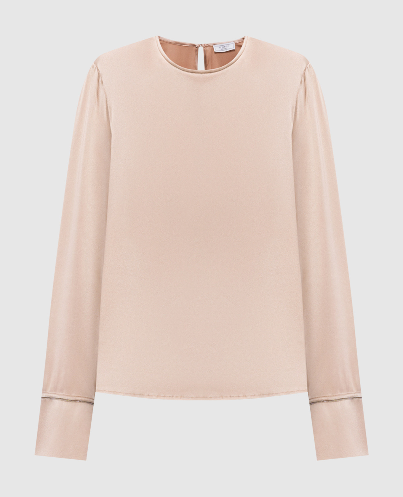 

Beige silk blouse with monil chain Peserico