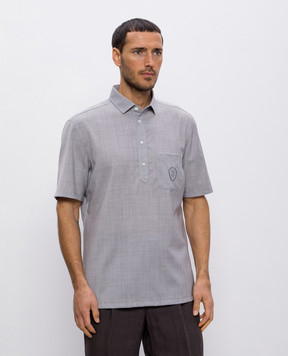 Brunello Cucinelli Gray wool polo shirt MM6701301F