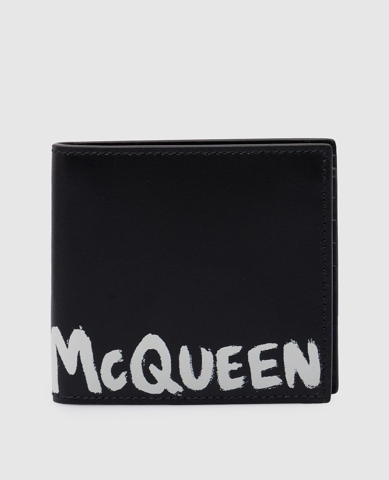

Black leather purse with contrasting logo print Alexander McQueen, Черный