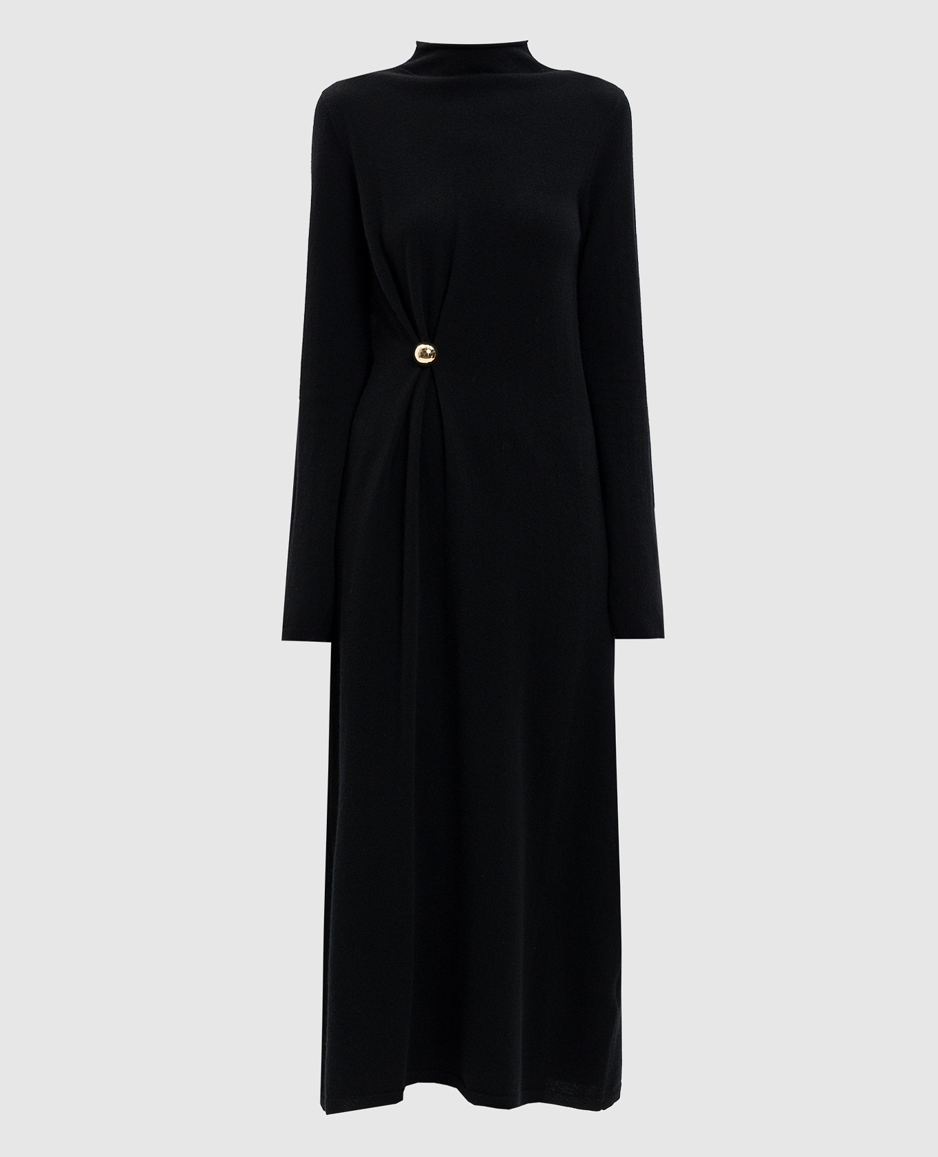 Black LUCERO wool and cashmere dress Loulou de Saison
