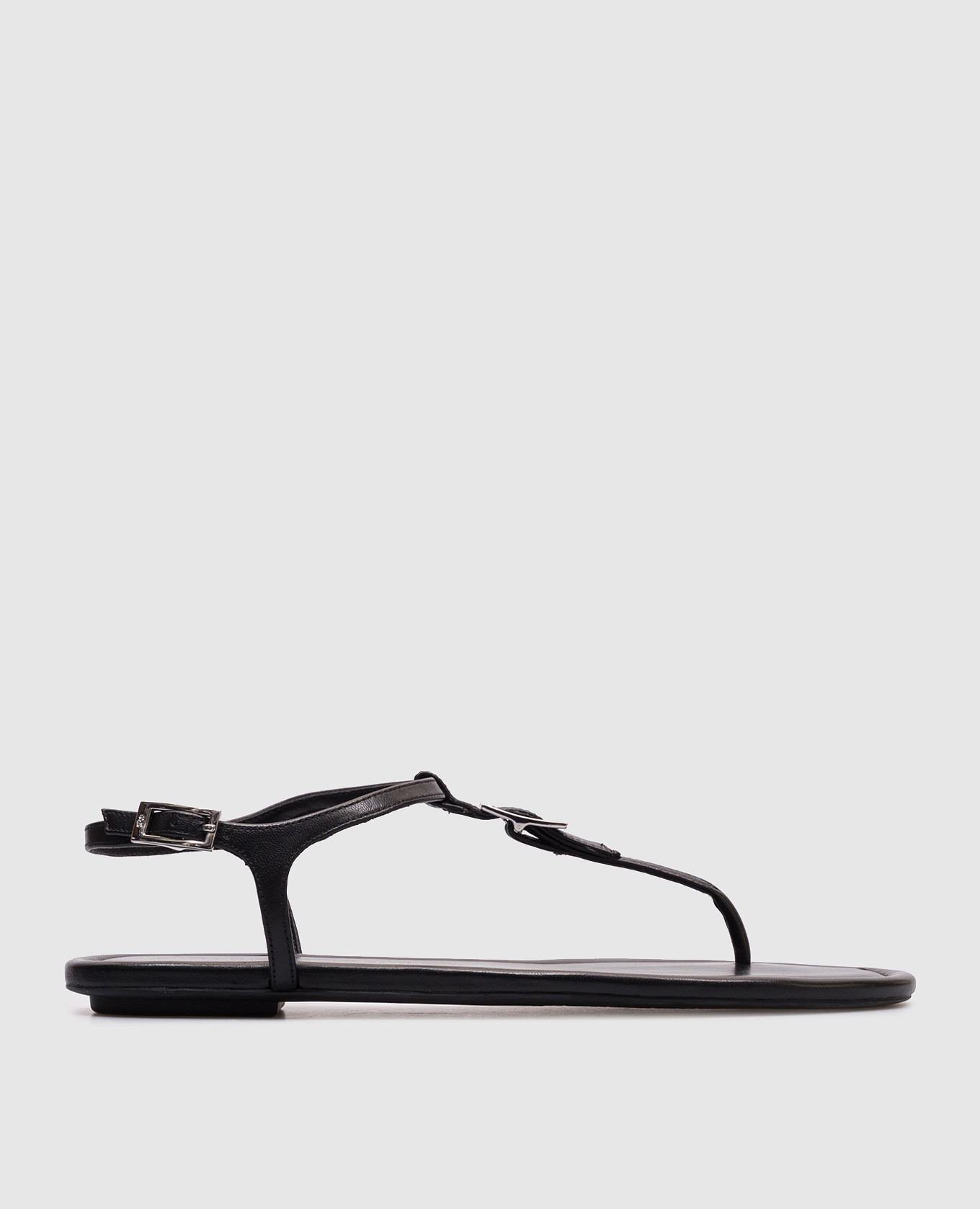 Black leather sandals GEORGIE T-STRAP Stuart Weitzman