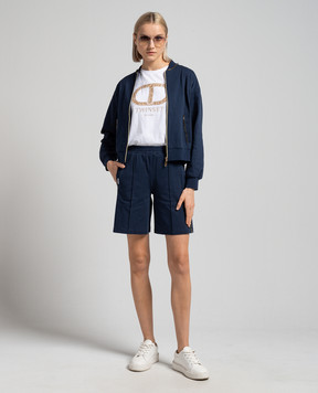 Twinset Blue shorts with crystals 241LL2SCC