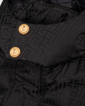Balmain Children's black jacket with branded pattern BX2P50B00921214