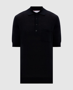 Brunello Cucinelli Black polo with silk MSE804825