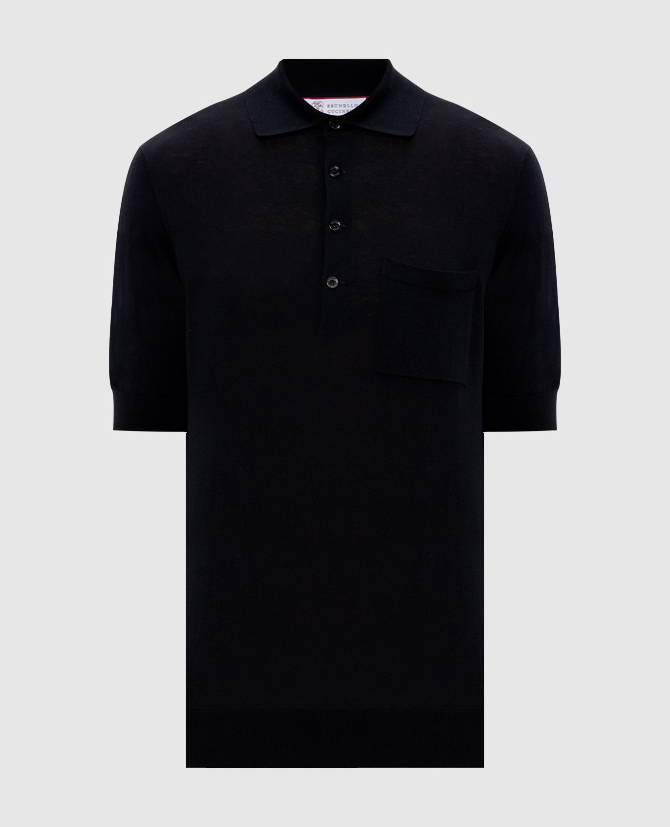Black polo with silk Brunello Cucinelli