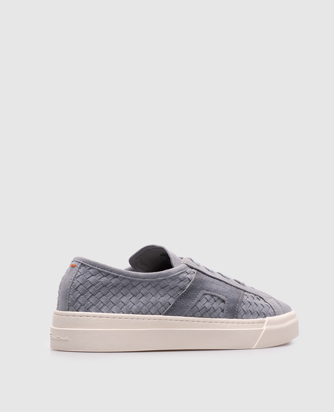 

Blue suede sneakers with weaving Santoni, Light blue