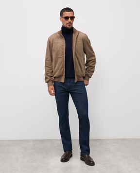 Canali Blue wool golf MK02353C1126