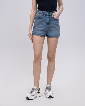 Ami Paris Blue denim shorts with a distressed effect FSO111DE0046