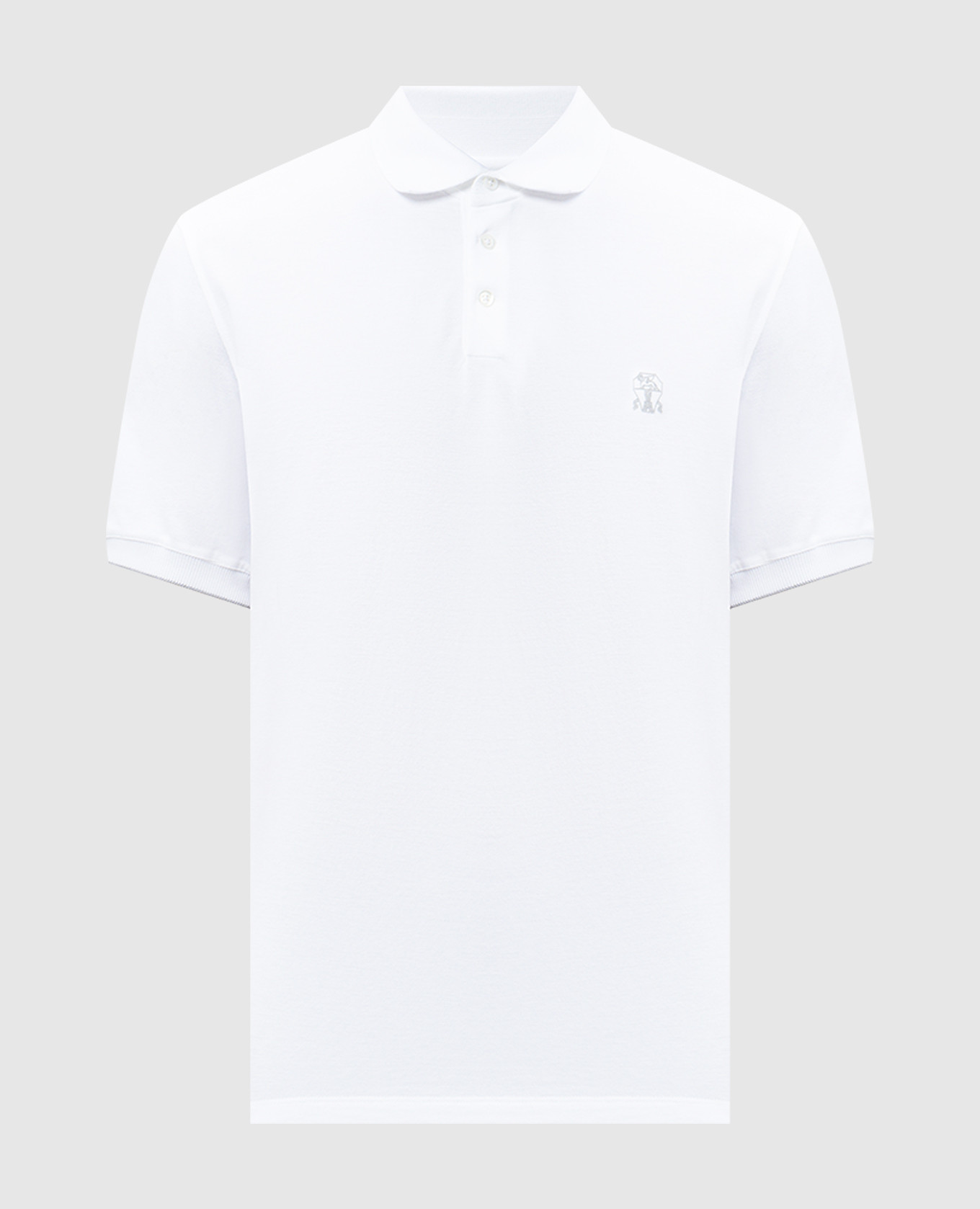 

White polo shirt with logo print Brunello Cucinelli