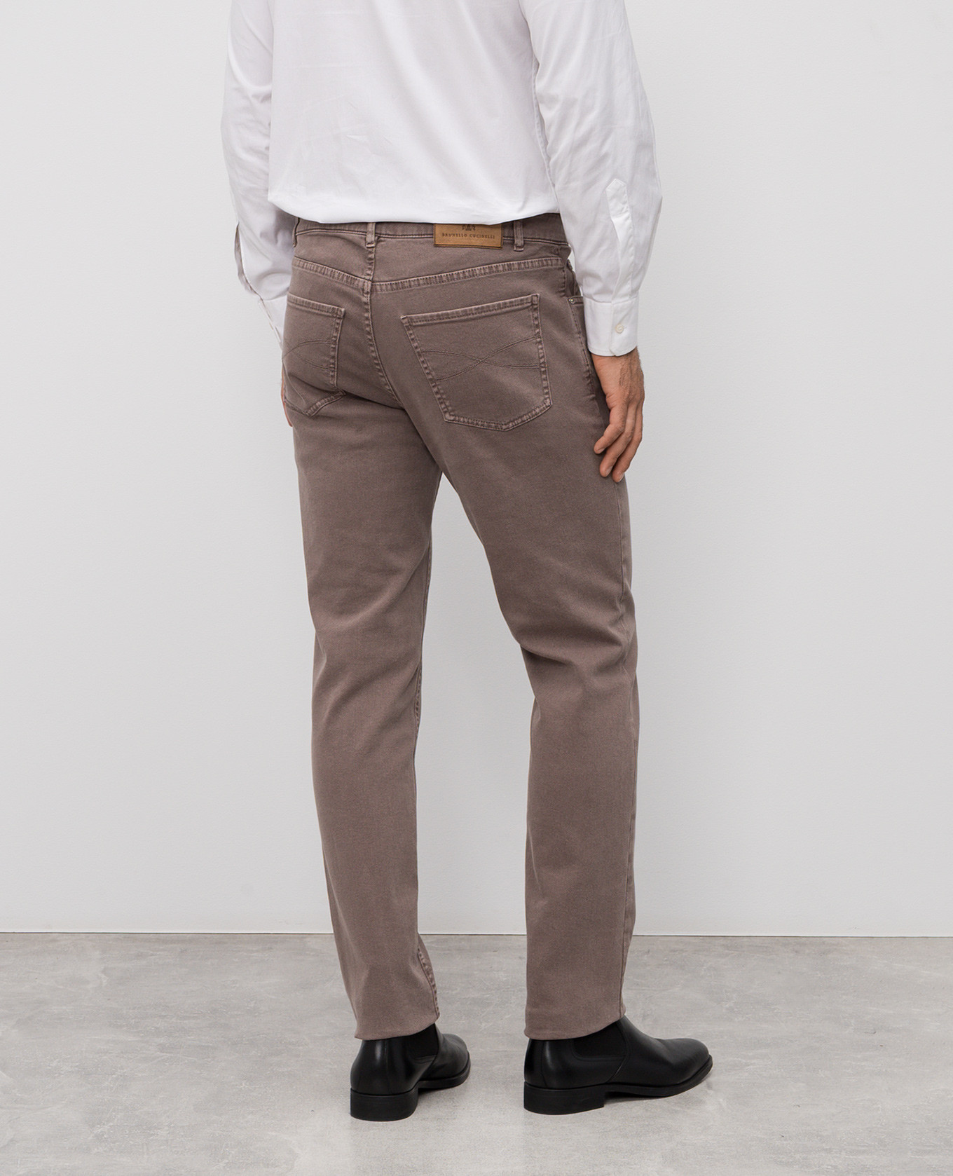 

Brown jeans with logo Brunello Cucinelli