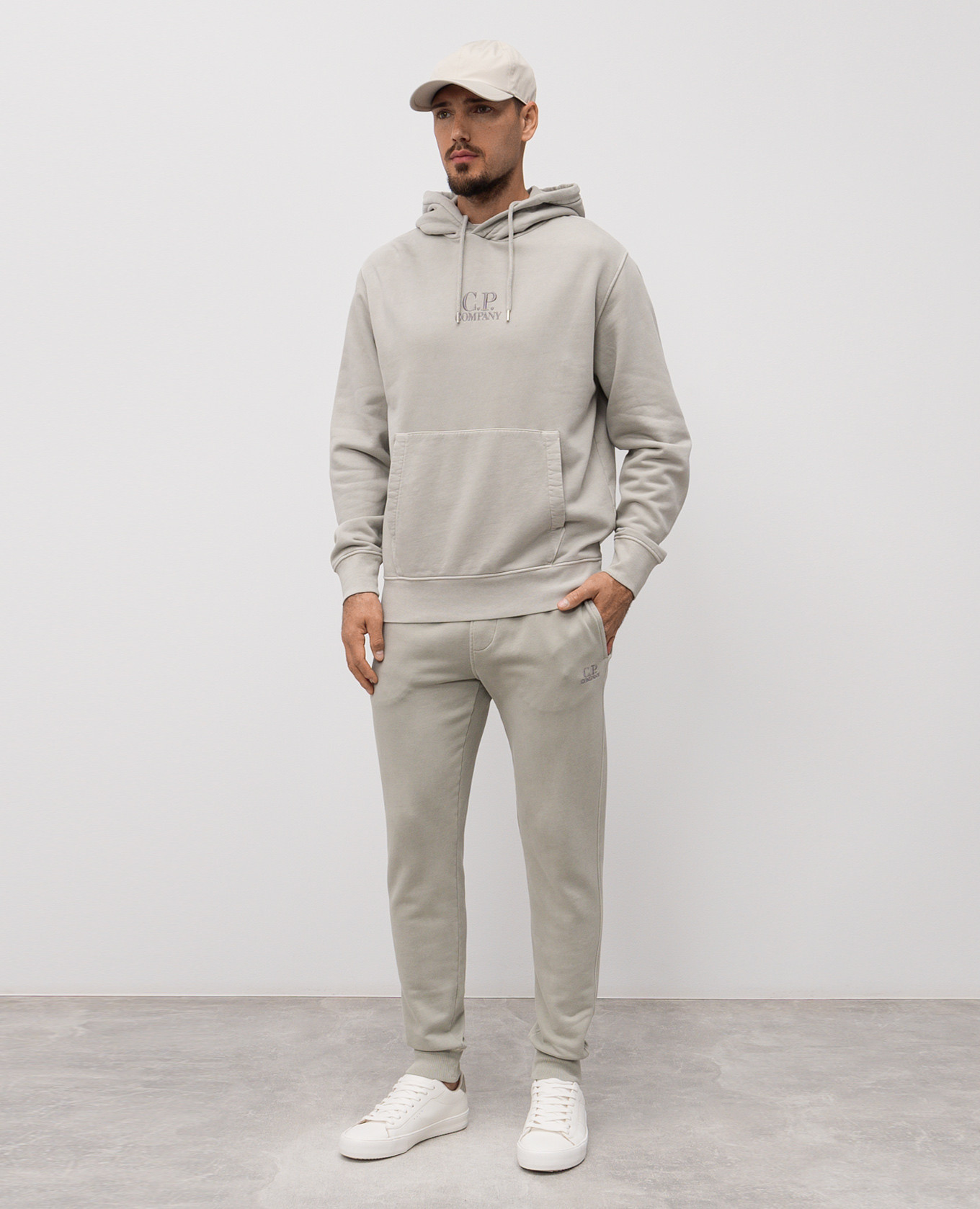 

Khaki joggers with logo C.P. Company