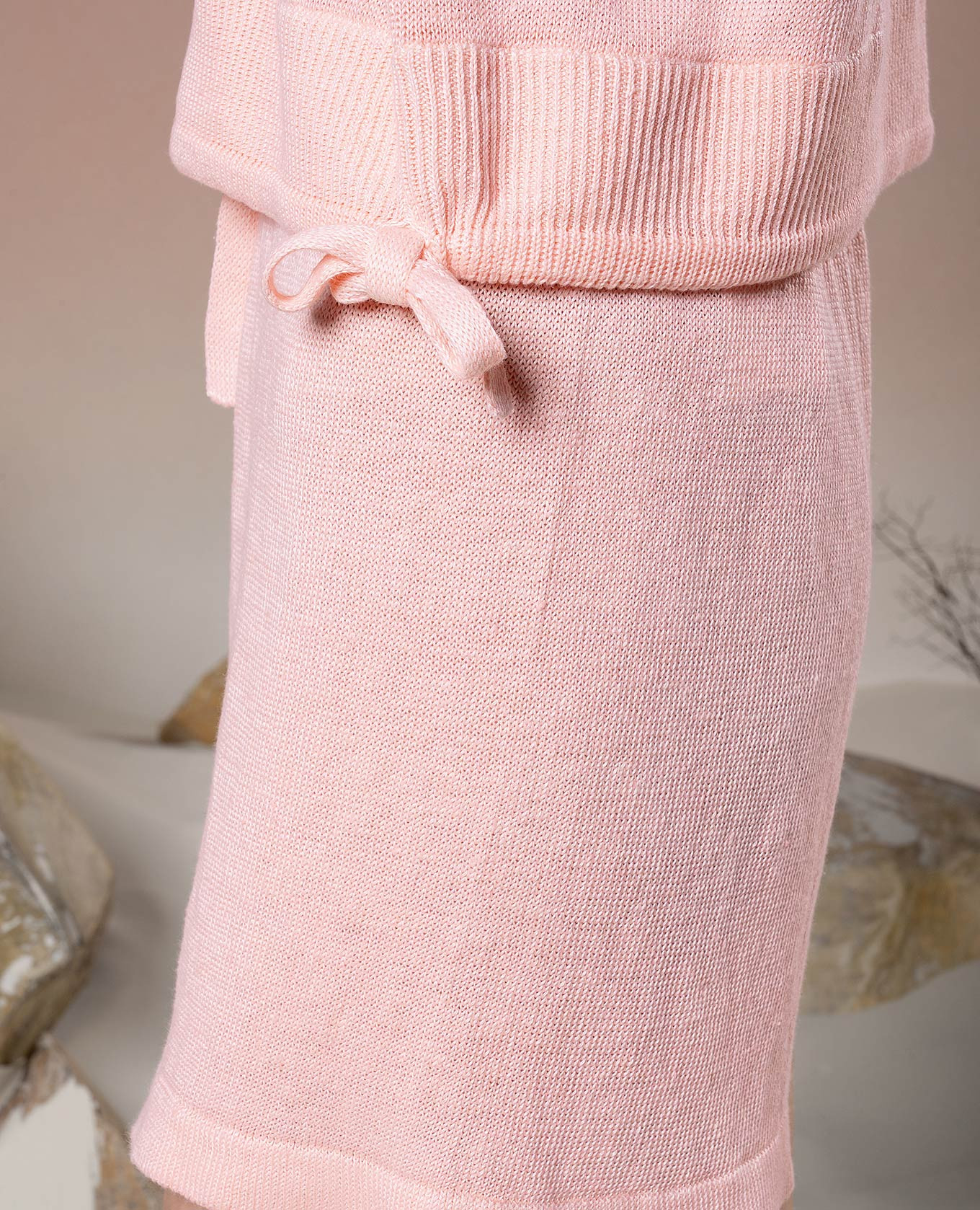 

Pink cardigan and linen shorts suit Babe Pay Pls