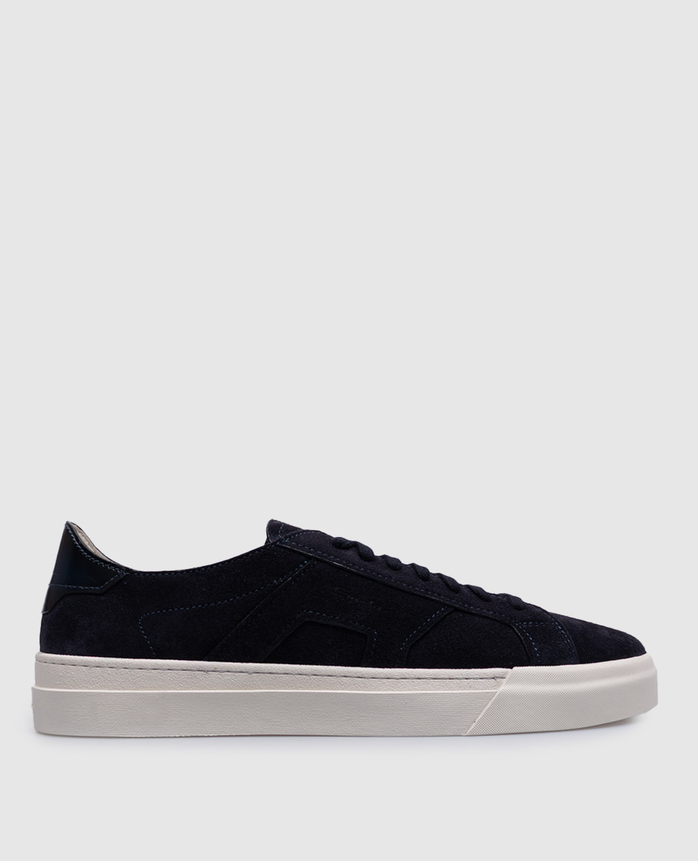 Blue suede sneakers with logo Santoni