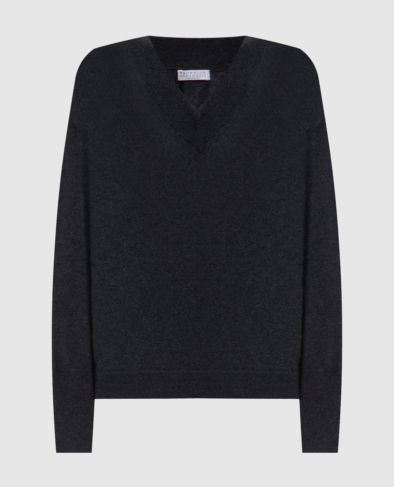 

Gray cashmere pullover with monil chain Brunello Cucinelli, Grey