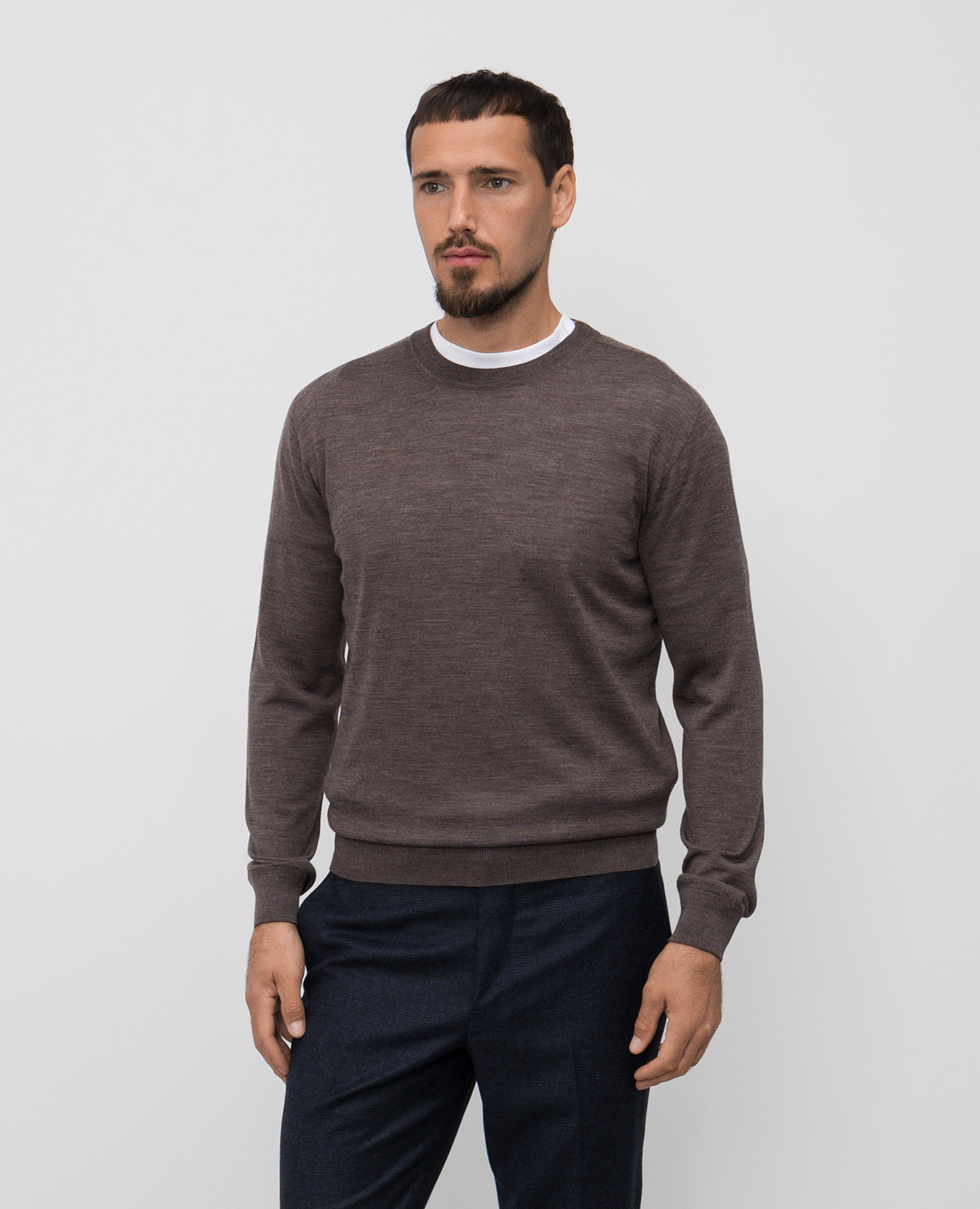 Brown wool jumper Canali 3
