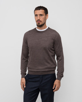 Canali Brown wool jumper MK02353C1122