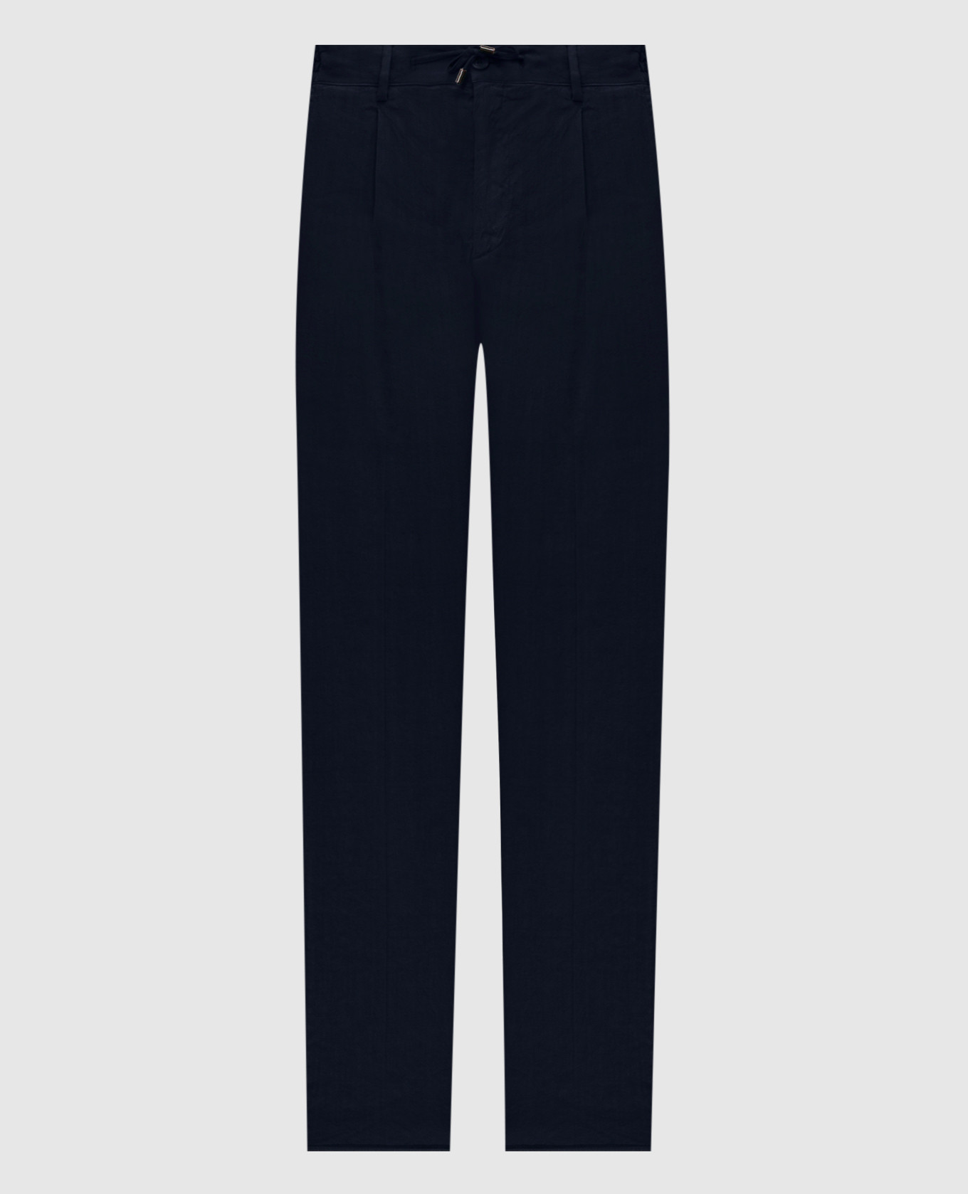 

Blue linen pants with logo Stefano Ricci