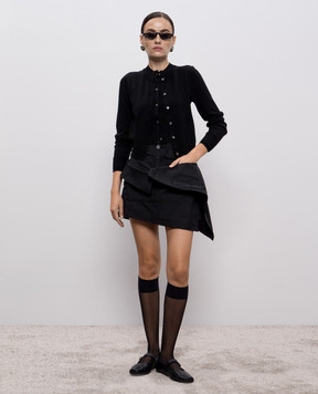 Rokh Black double-layered cardigan made of merino wool R3CA97