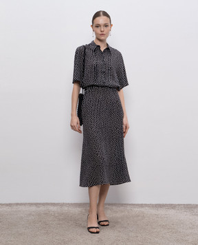 Jacob Lee Black polka dot silk shirt dress WDS008SS25BW