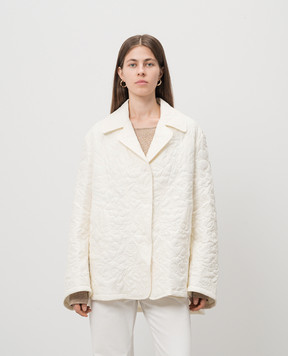 Ermanno Scervino White quilted jacket in a floral pattern D450B310AKR