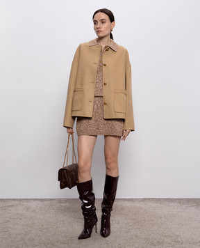 Versace Beige cropped coat with wool 10203121A15376