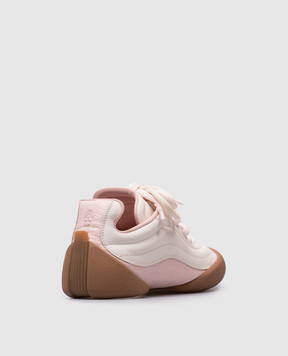 Alexander McQueen Pink Flexion leather sneakers with logo emblem 808181WIAC6