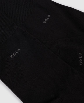 CDLP Set of black socks with logo pattern MSO006012025