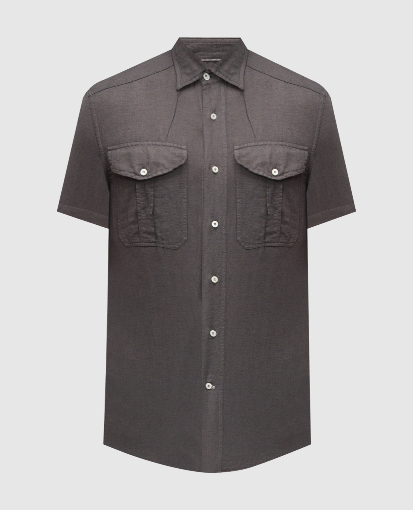 

Gray shirt with linen Brunello Cucinelli, Grey