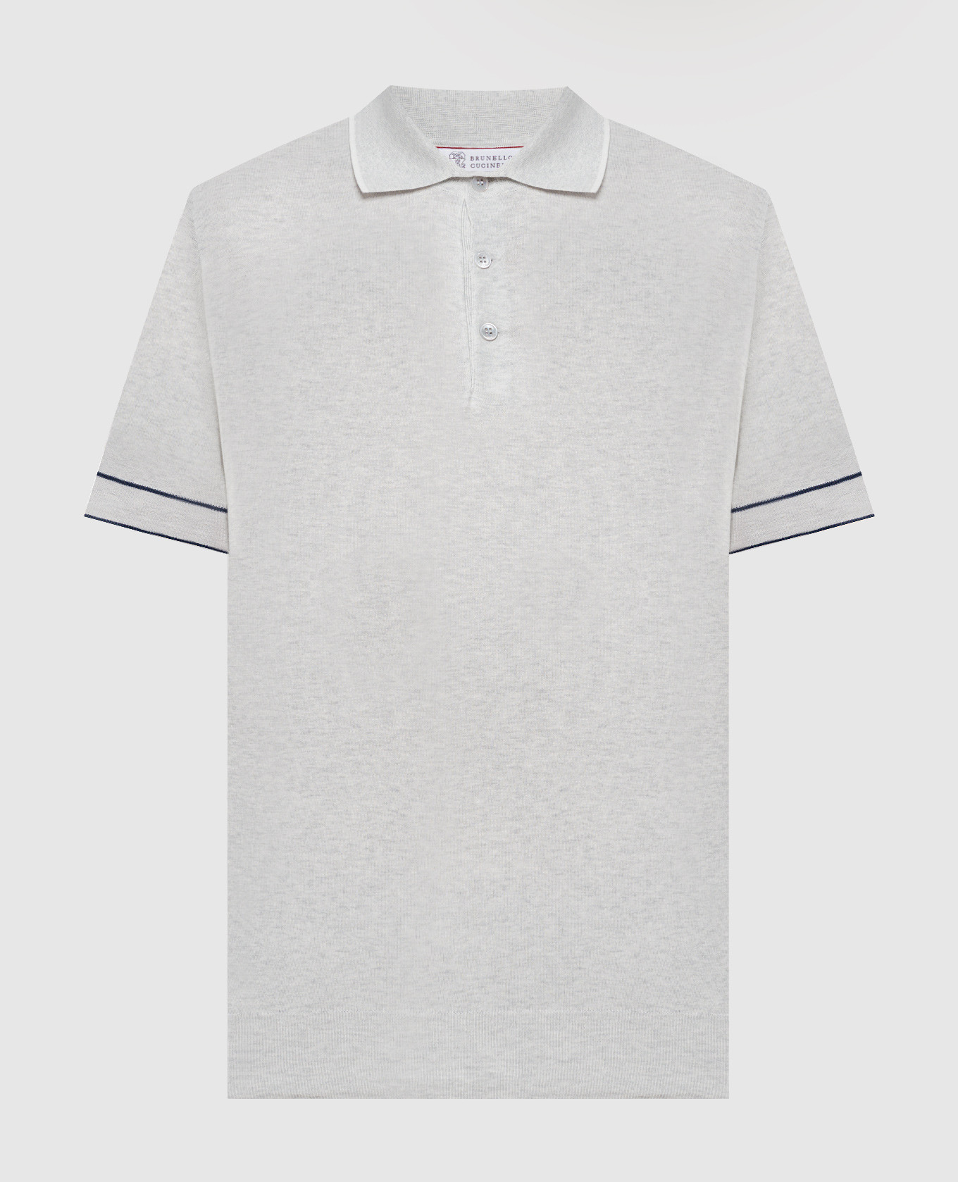 

Gray melange polo shirt with contrasting edging Brunello Cucinelli, Grey