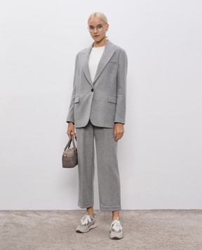 Peserico Gray wool and cashmere jacket with lurex S0120404314