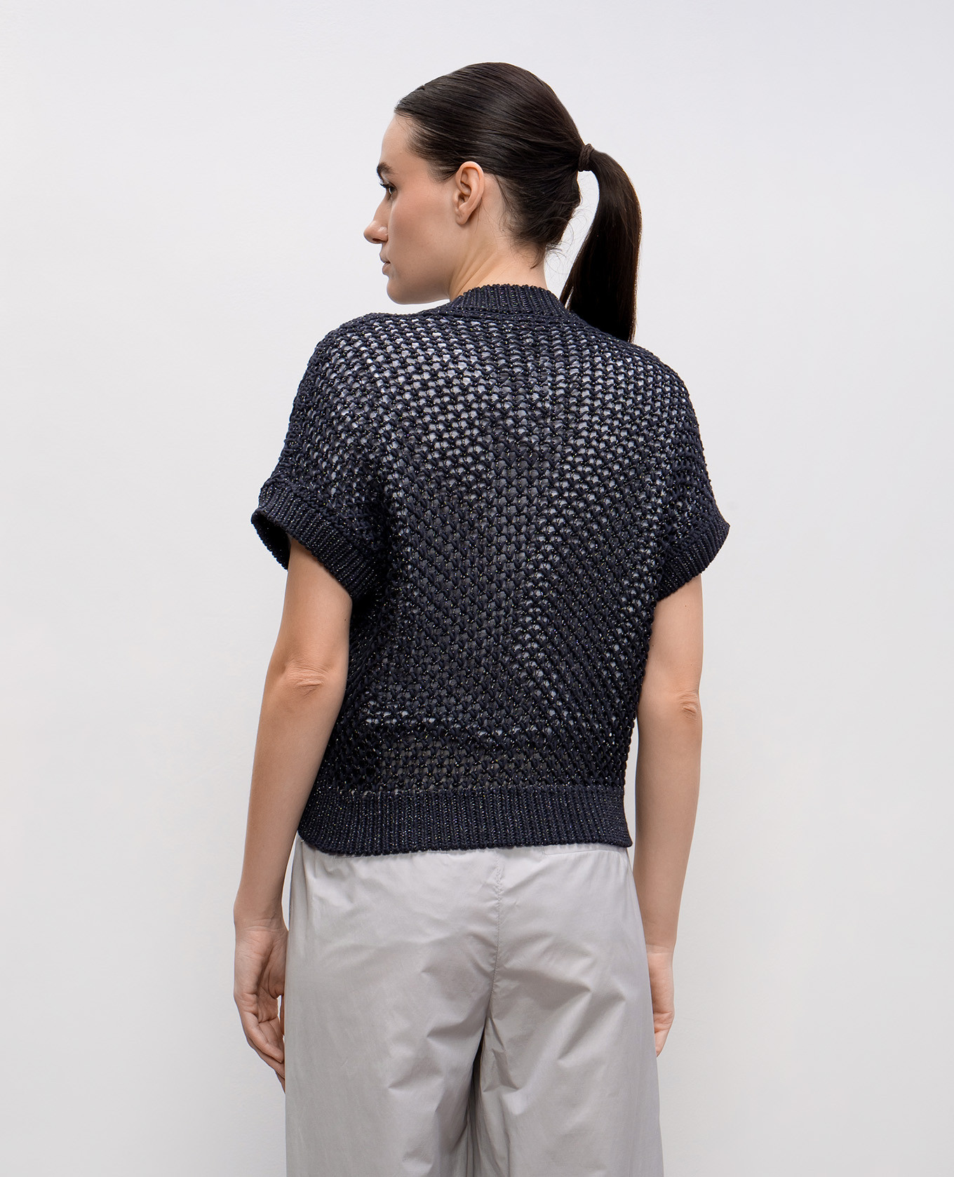 

Blue openwork vest with lurex Peserico
