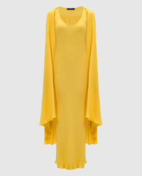 Twinset Ischia yellow maxi dress with cape 251TS2221
