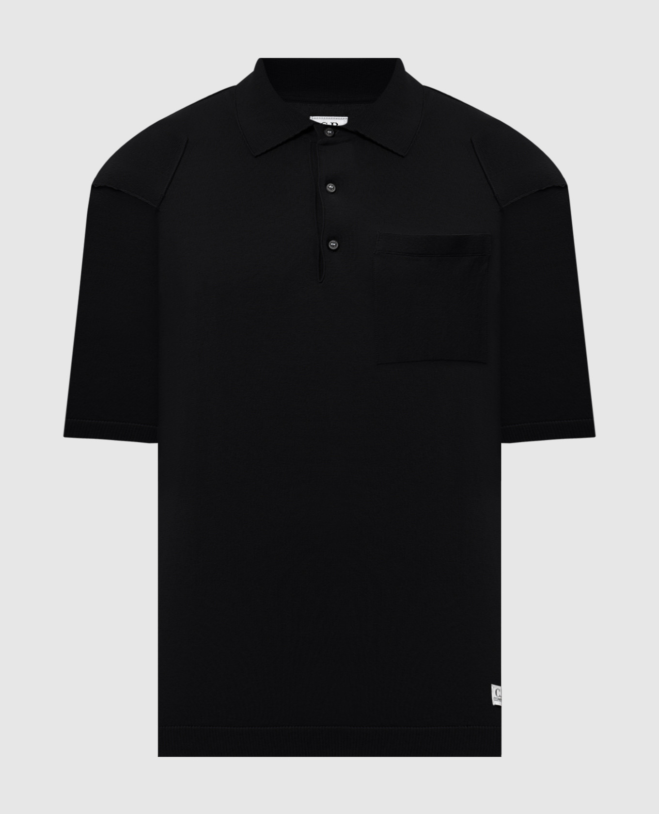 

Black polo shirt with inside-out effect C.P. Company