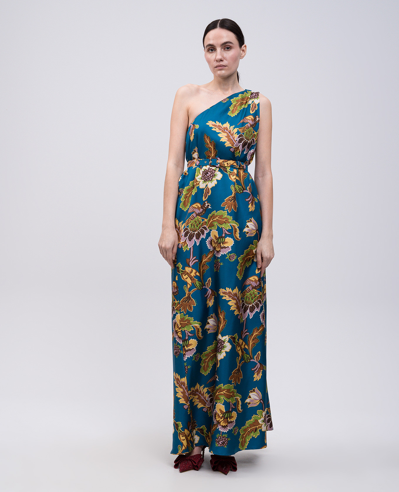 

Blue Swing Silk Floral Maxi Dress La DoubleJ