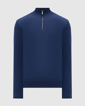 Brunello Cucinelli Blue cashmere, silk and linen jumper MSY00124