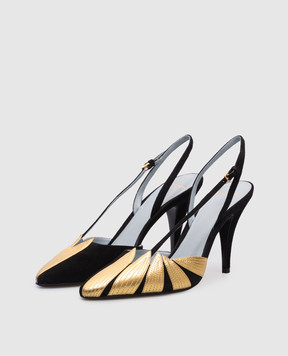 Valentino Foliefoliage black suede slingbacks 6W0S0LX2KMN
