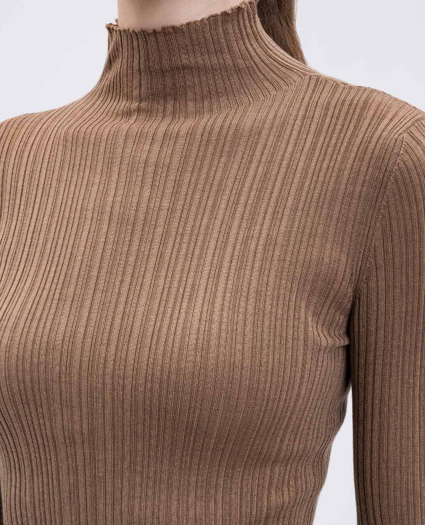 Brown cashmere, wool and silk turtleneck Agnona 5