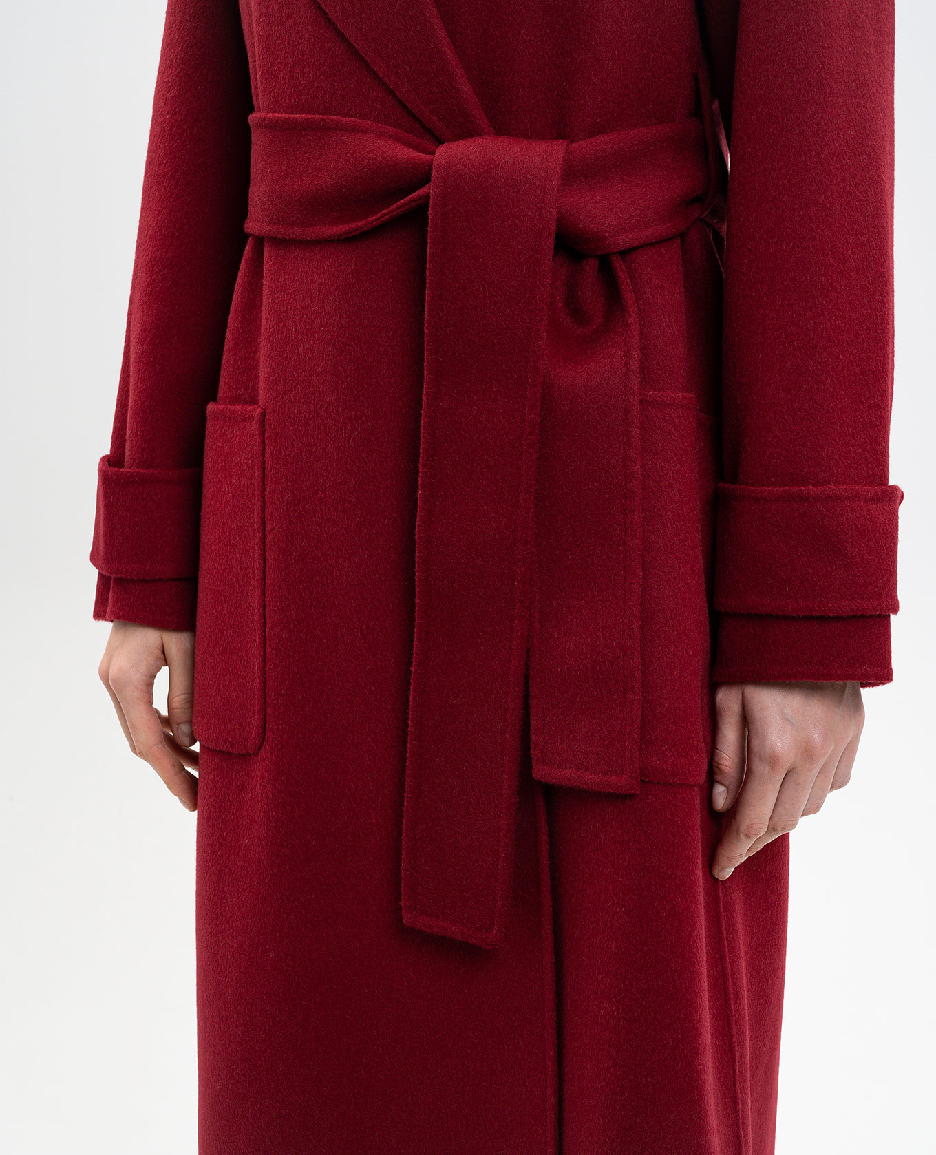 

Arline burgundy double-breasted wool and cashmere coat JOSEPH