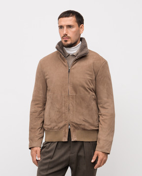 Cashmere&Whiskey Brown suede jacket 232691S964419