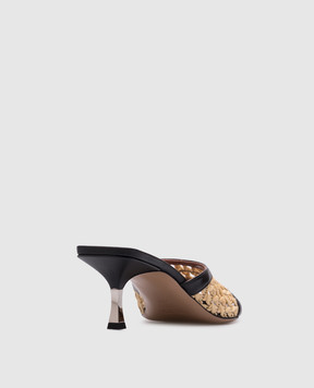 Paris Texas Black combination mules with weaving PX1620XSWVT