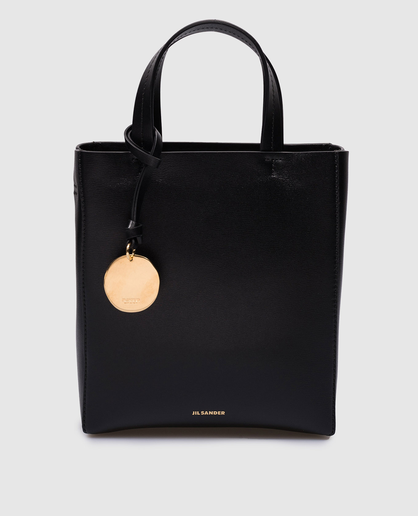 

Black leather bag with logo Jil Sander