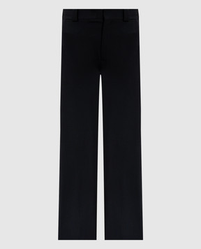 Vetements Black wool trousers with logo patch WH76TP300B